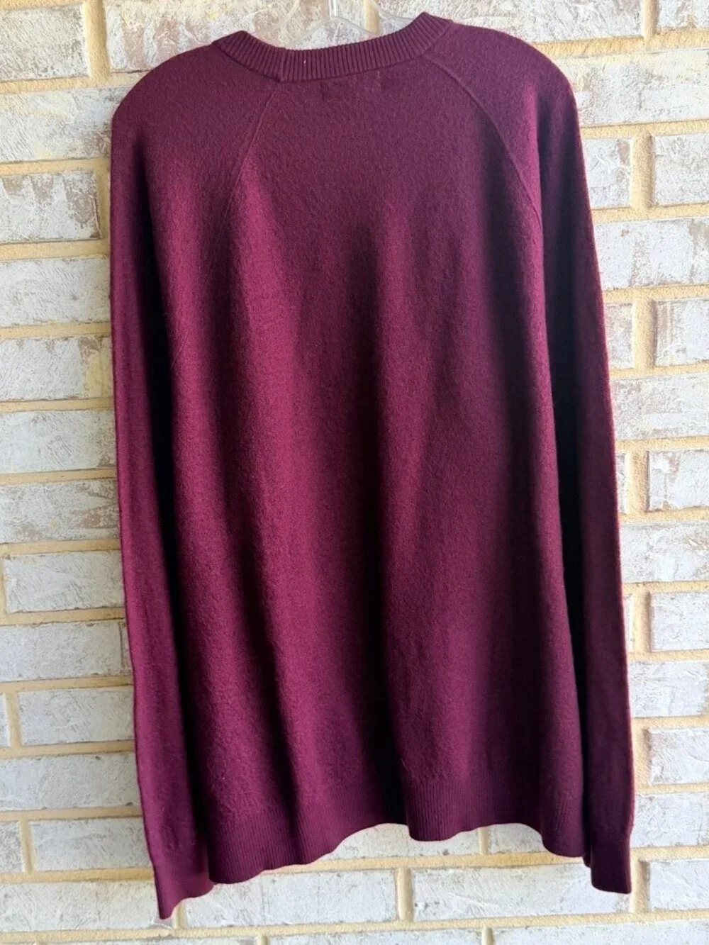 Banana Republic BR Sport Long Sleeve Burgundy Wool Blend Sweater Men's Size XXL